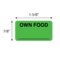 Nevs Label, Own Food _ 7/8 x 1-5/8 Flr Green w/Black VW-0040 - alternate 2
